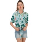 Flower Tie Front Shirt 