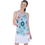 Flower Racer Back Mesh Tank Top