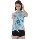 Flower Short Sleeve Foldover Tee