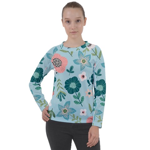 Flower Women s Long Sleeve Raglan Tee from Custom Dropshipper