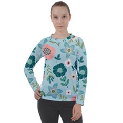 Flower Women s Long Sleeve Raglan Tee from Custom Dropshipper