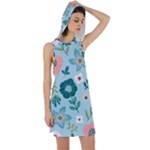 Flower Racer Back Hoodie Dress