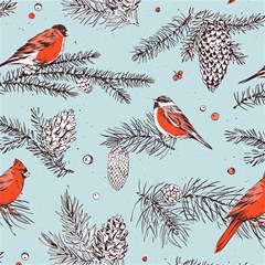 319 christmas birds pattern design