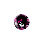 Scene Kid Girl Skull 1  Mini Button