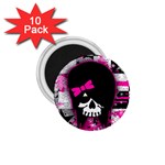 Scene Kid Girl Skull 1.75  Magnet (10 pack) 