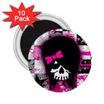 Scene Kid Girl Skull 2.25  Magnet (10 pack)