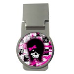 Scene Kid Girl Skull Money Clip (Round)