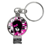 Scene Kid Girl Skull Nail Clippers Key Chain