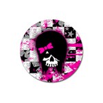 Scene Kid Girl Skull Magnet 3  (Round)