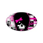 Scene Kid Girl Skull Sticker Oval (100 pack)