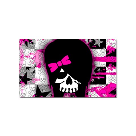 Scene Kid Girl Skull Sticker Rectangular (100 pack) from Custom Dropshipper Front
