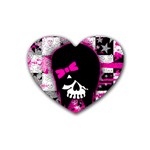 Scene Kid Girl Skull Heart Coaster (4 pack)
