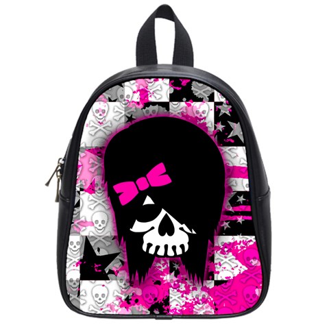 Scene Kid Girl Skull School Bag (Small) from Custom Dropshipper Front