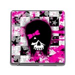 Scene Kid Girl Skull Memory Card Reader with Storage (Square)