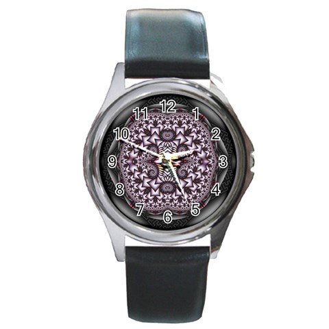 Fractal153 Round Metal Watch from Custom Dropshipper Front