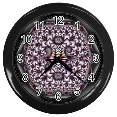 Fractal153 Wall Clock (Black) from Custom Dropshipper Front