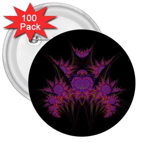 Fractal155 3  Button (100 pack) from Custom Dropshipper Front