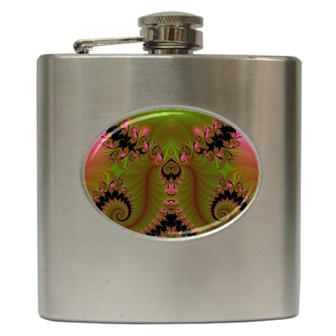 Fractal182 Hip Flask (6 oz) from Custom Dropshipper Front