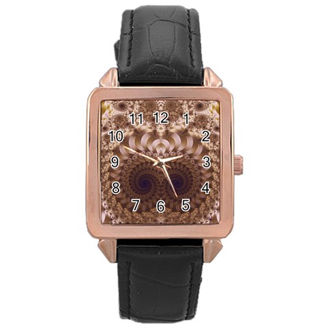 Fractal183 Rose Gold Leather Watch  from Custom Dropshipper Front