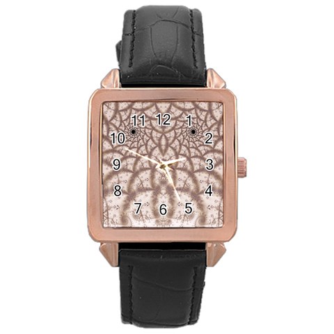 Fractal185 Rose Gold Leather Watch  from Custom Dropshipper Front