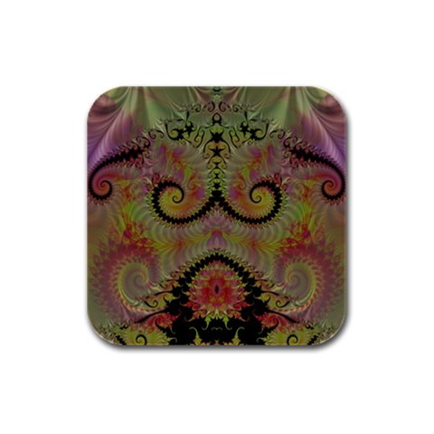 Fractal186 Rubber Square Coaster (4 pack) from Custom Dropshipper Front