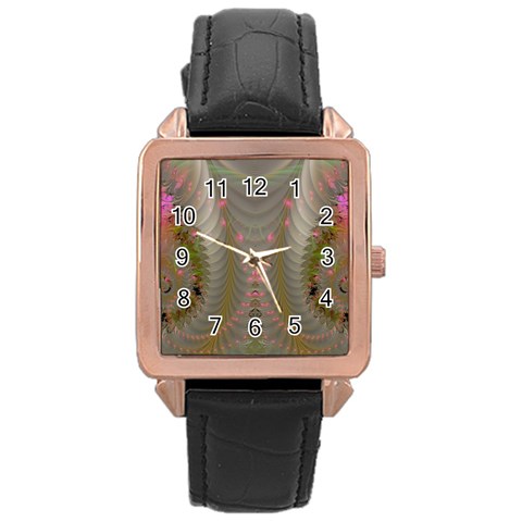 Fractal187 Rose Gold Leather Watch  from Custom Dropshipper Front