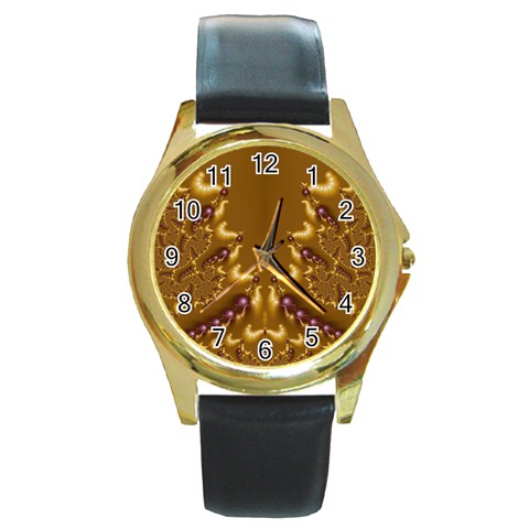 Fractal191 Round Gold Metal Watch from Custom Dropshipper Front
