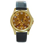 Fractal191 Round Gold Metal Watch