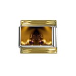 Fractal192 Gold Trim Italian Charm (9mm)