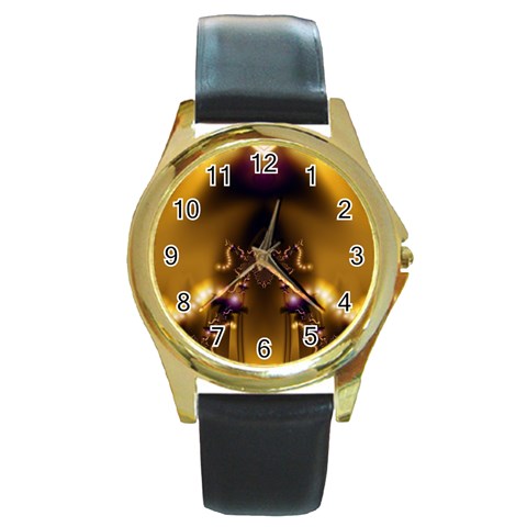 Fractal192 Round Gold Metal Watch from Custom Dropshipper Front