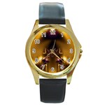Fractal192 Round Gold Metal Watch