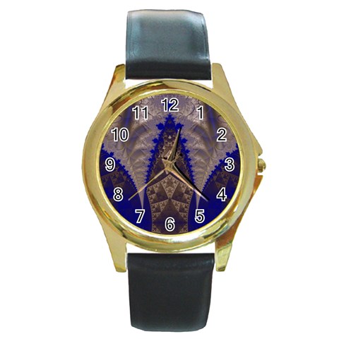 Fractal194 Round Gold Metal Watch from Custom Dropshipper Front