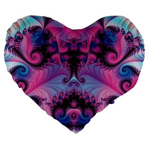 Fractal224 19  Premium Heart Shape Cushion from Custom Dropshipper Front