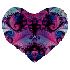 Fractal224 19  Premium Heart Shape Cushion from Custom Dropshipper Back
