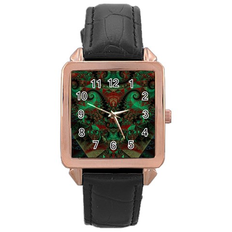 Fractal225 Rose Gold Leather Watch  from Custom Dropshipper Front