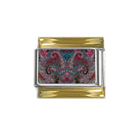 Fractal226 Gold Trim Italian Charm (9mm) from Custom Dropshipper Front