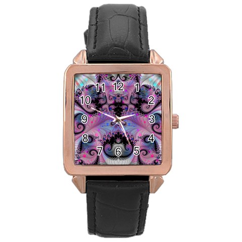 Fractal229 Rose Gold Leather Watch  from Custom Dropshipper Front