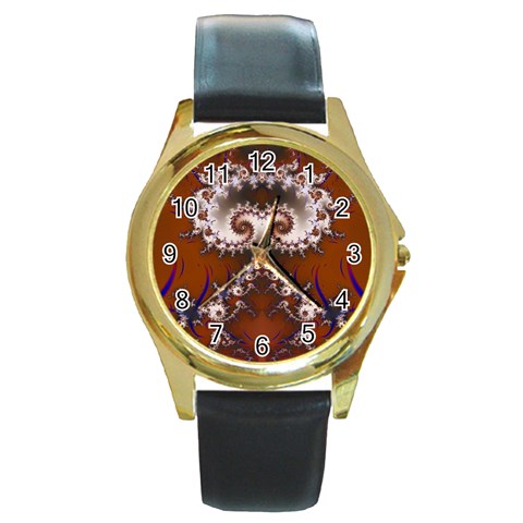 Fractal238 Round Gold Metal Watch from Custom Dropshipper Front