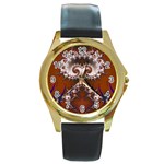 Fractal238 Round Gold Metal Watch