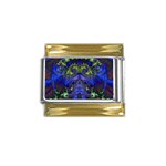 Fractal244 Gold Trim Italian Charm (9mm)