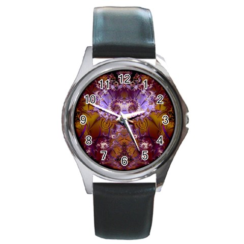 Fractal246 Round Metal Watch from Custom Dropshipper Front