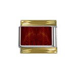 Fractal259 Gold Trim Italian Charm (9mm)