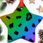 Cool Rainbow Cheetah Print Design Ornament (Star)