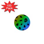 Cool Rainbow Cheetah Print Design 1  Mini Button (100 pack) 