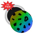 Cool Rainbow Cheetah Print Design 2.25  Magnet (10 pack)