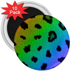 Cool Rainbow Cheetah Print Design 3  Magnet (10 pack)