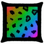 Cool Rainbow Cheetah Print Design Throw Pillow Case (Black)
