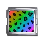 Cool Rainbow Cheetah Print Design Mega Link Italian Charm (18mm)