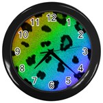 Cool Rainbow Cheetah Print Design Wall Clock (Black)
