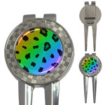 Cool Rainbow Cheetah Print Design 3-in-1 Golf Divot